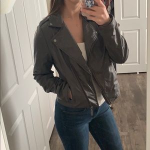Dark grey faux leather jacket